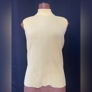 Yellow Sleeveless Mock Neck Top